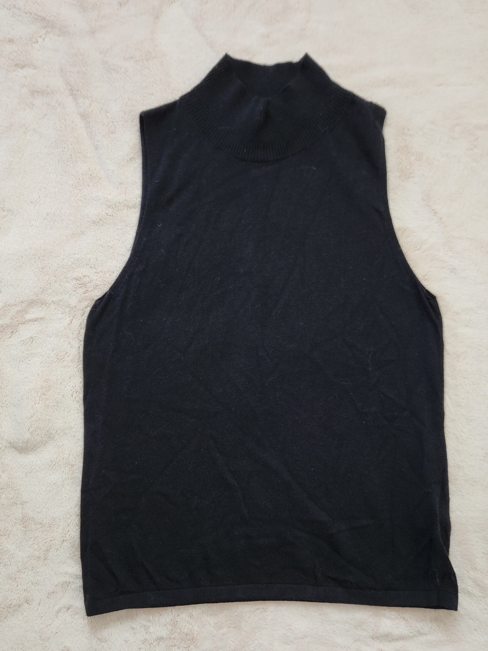 & Other Stories Black Sleeveless Mock Neck Sweater
